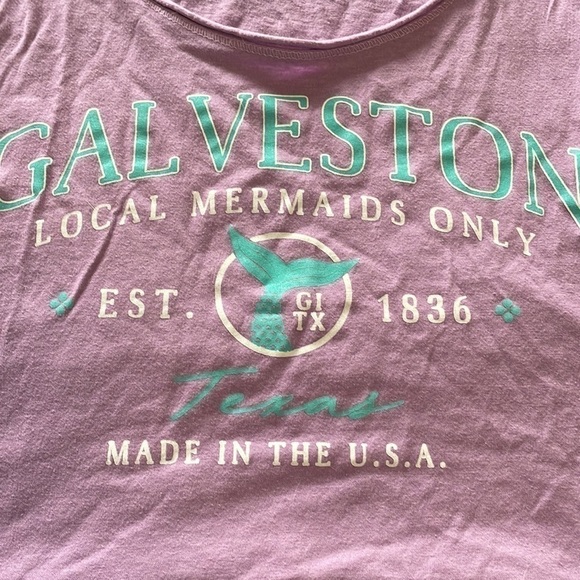 Galveston Island Texas Mermaid crop top tank - Picture 3 of 8